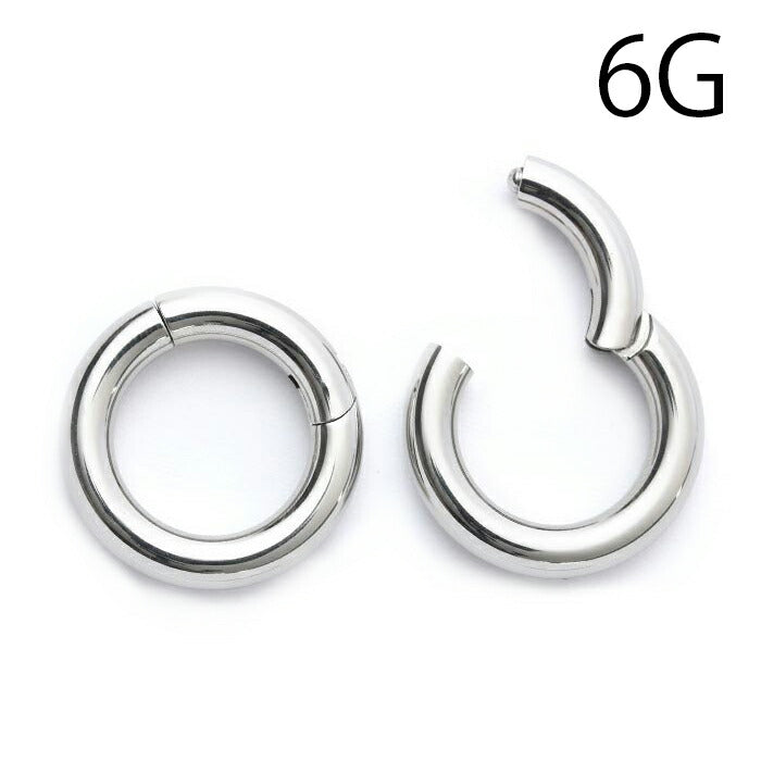 【全品送料無料】 ボディピアス リング 軟骨ピアス 6G セグメントリング ワンタッチ サージカルステンレス 金属アレルギー対応 シルバー シンプル ボディーピアス 軟骨用 セグメント リングピアス ステンレス ボディピ メンズ レディース 軟骨 ピアス