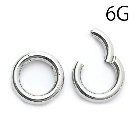 【全品送料無料】 ボディピアス リング 軟骨ピアス 6G セグメントリング ワンタッチ サージカルステンレス 金属アレルギー対応 シルバー シンプル ボディーピアス 軟骨用 セグメント リングピアス ステンレス ボディピ メンズ レディース 軟骨 ピアス