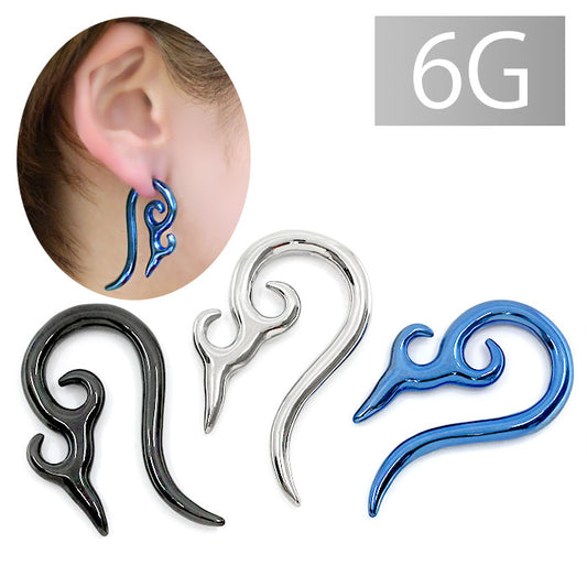 【全品送料無料】 ボディピアス 6G 軟骨ピアス ピアス サージカルステンレス 金属アレルギー対応トライバル 変形 ラージゲージ セカンドピアス  軟骨用 軟骨 ピアス ボディーピアス
