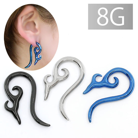 【全品送料無料】 ボディピアス 8G 軟骨ピアス ピアス サージカルステンレス 金属アレルギー対応トライバル 変形 ラージゲージ セカンドピアス  軟骨用 軟骨 ピアス ボディーピアス