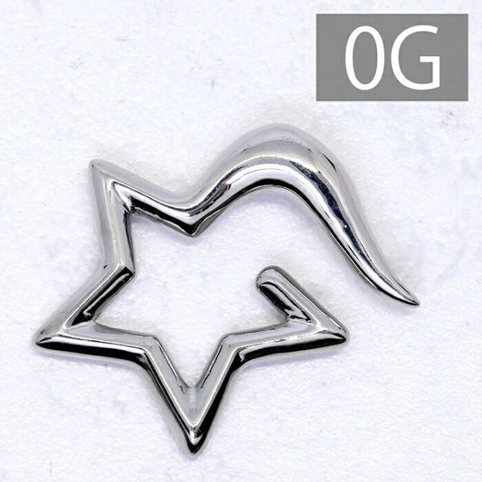 【全品送料無料】 ボディピアス 軟骨ピアス 0G サージカルステンレス 金属アレルギー対応 かわいい 変形 星 スター 変形ピアス ラージゲージ 片耳用 ユニーク スタイリッシュ セカンドピアス メンズ 軟骨用 軟骨 ピアス ボディーピアス