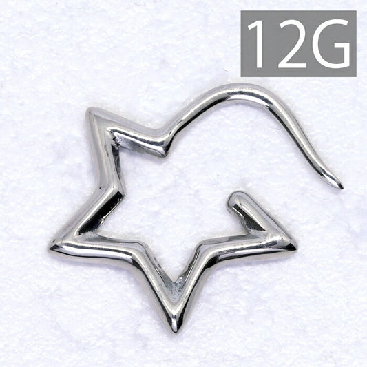 【全品送料無料】 ボディピアス 軟骨ピアス 12G サージカルステンレス 金属アレルギー対応 かわいい 変形 星 スター 変形ピアス ラージゲージ 片耳用 ユニーク スタイリッシュ セカンドピアス メンズ 軟骨用 軟骨 ピアス ボディーピアス