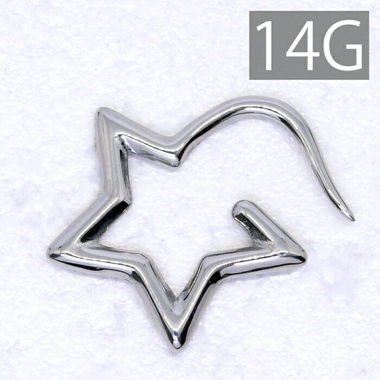 【全品送料無料】 ボディピアス 軟骨ピアス 14G サージカルステンレス 金属アレルギー対応 かわいい 変形 星 スター 変形ピアス ラージゲージ 片耳用 ユニーク スタイリッシュ セカンドピアス メンズ 軟骨用 軟骨 ピアス ボディーピアス