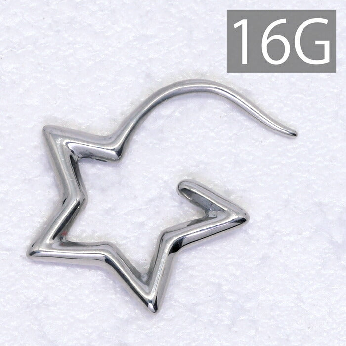 【全品送料無料】 ボディピアス 軟骨ピアス 16G サージカルステンレス 金属アレルギー対応 かわいい 変形 星 スター 変形ピアス ラージゲージ 片耳用 ユニーク スタイリッシュ セカンドピアス メンズ 軟骨用 軟骨 ピアス ボディーピアス