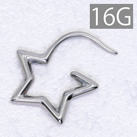 【全品送料無料】 ボディピアス 軟骨ピアス 16G サージカルステンレス 金属アレルギー対応 かわいい 変形 星 スター 変形ピアス ラージゲージ 片耳用 ユニーク スタイリッシュ セカンドピアス メンズ 軟骨用 軟骨 ピアス ボディーピアス