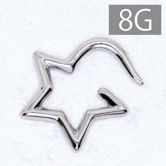 【全品送料無料】 ボディピアス 軟骨ピアス 8G サージカルステンレス 金属アレルギー対応 かわいい 変形 星 スター 変形ピアス ラージゲージ 片耳用 ユニーク スタイリッシュ セカンドピアス メンズ 軟骨用 軟骨 ピアス ボディーピアス