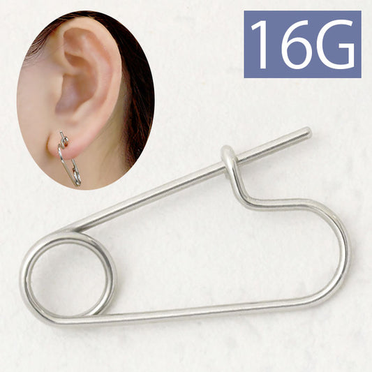 【全品送料無料】 ボディピアス 軟骨ピアス 16G サージカルステンレス 金属アレルギー対応 安全ピン セーフティピン 安ピン 個性的 ユニーク シルバー スタイリッシュ セカンドピアス メンズ 軟骨用 軟骨 ピアス ボディーピアス
