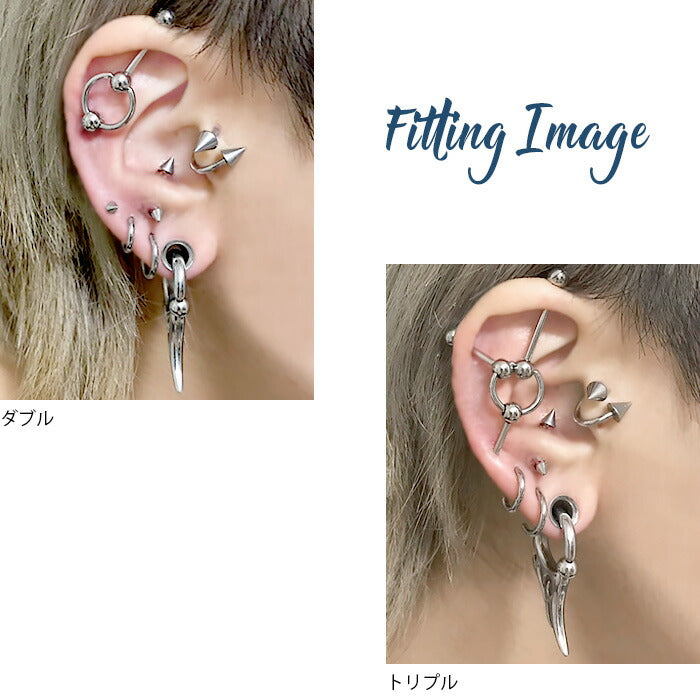★【全品送料無料】 インダストリアル ピアス 軟骨ピアス メンズ 14G 16G ボディピアス キャプティブビーズリング ダブル トリプル 14ゲージ 軟骨 ピアス ピアス ストレートバーベル サージカルステンレス 耳 ビーズリング リングピアス