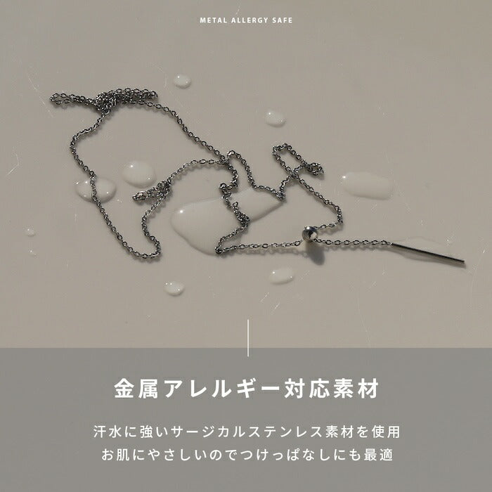 nec-102 ネックレス レディース チェーン チェーンネックレス 金属アレルギー対応 金属アレルギー 細い シンプル ラリエットネックレス 50cm サージカルステンレス ステンレス シルバー ゴールド ピンクゴールド かわいい おしゃれ メンズ 凛