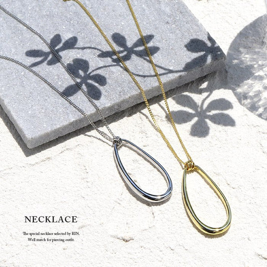 nec-28 ネックレス レディース ロング シルバー ゴールド シンプル 16k  16kコーティング 大ぶり 長め チェーン アクセサリー ジュエリー かわいい おしゃれ ロジウムコーティング 普段使い 揺れる 長さ調節  プレゼント ギフト 凛