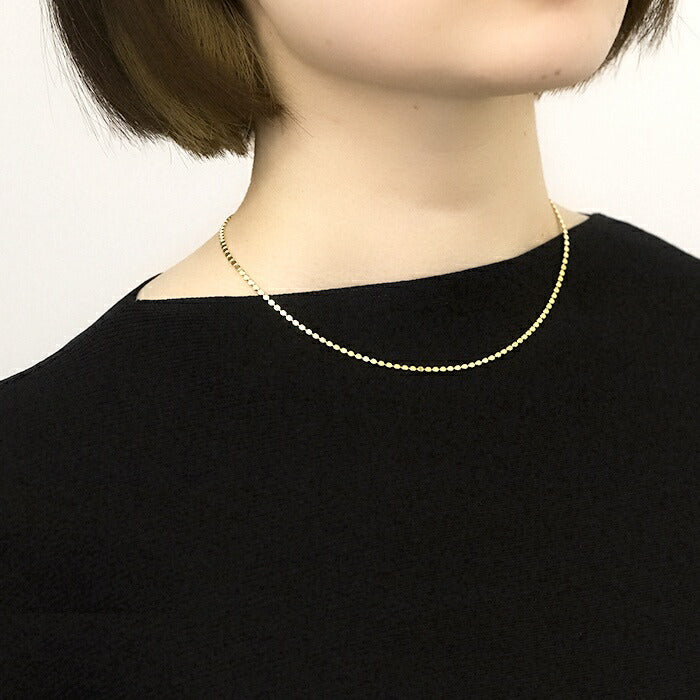▲ nec-2 ネックレス 金属アレルギー対応 チェーン レディース メンズ シルバー ゴールド チェーンのみ シンプル 18k 18金 k18 ボールチェーン アジャスター カニカン アクセサリー ジュエリー  ロジウムコーティング 18kコーティング かわいい おしゃれ 上品 華奢