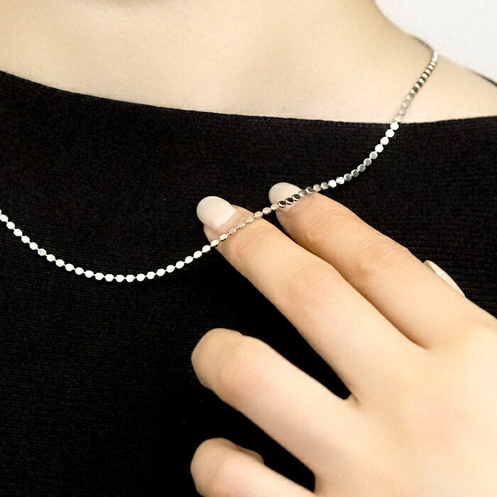 ▲ nec-2 ネックレス 金属アレルギー対応 チェーン レディース メンズ シルバー ゴールド チェーンのみ シンプル 18k 18金 k18 ボールチェーン アジャスター カニカン アクセサリー ジュエリー  ロジウムコーティング 18kコーティング かわいい おしゃれ 上品 華奢