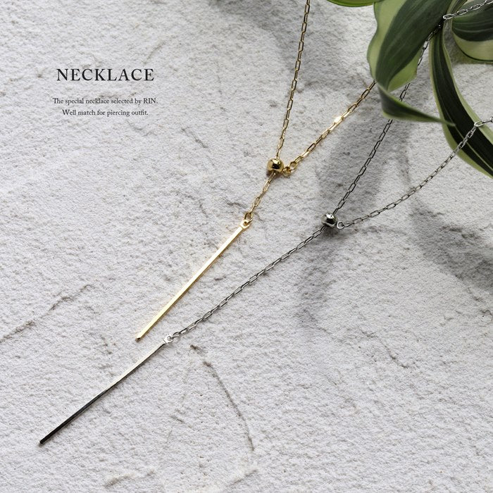 nec-34 ネックレス ロングネックレス 大ぶり レディース 16k 16kコーティング チェーン チェーンネックレス シンプル アクセサリー ロジウムコーティング カジュアル y字 シルバー ゴールド 結婚式 かわいい おしゃれ 大人 上品 フォーマル 冠婚葬祭 オケージョン 凛