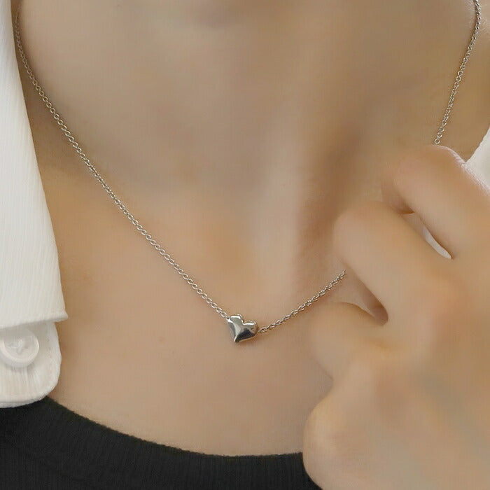nec-37 ネックレス レディース チェーン チェーンネックレス ハート ハートネックレス シンプル 16k 16kコーティング アクセサリー 大ぶり ロジウムコーティング カジュアル シルバー ゴールド 結婚式 かわいい おしゃれ 大人 上品 フォーマル 冠婚葬祭 オケージョン 凛
