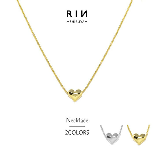 nec-37 ネックレス レディース チェーン チェーンネックレス ハート ハートネックレス シンプル 16k 16kコーティング アクセサリー 大ぶり ロジウムコーティング カジュアル シルバー ゴールド 結婚式 かわいい おしゃれ 大人 上品 フォーマル 冠婚葬祭 オケージョン 凛