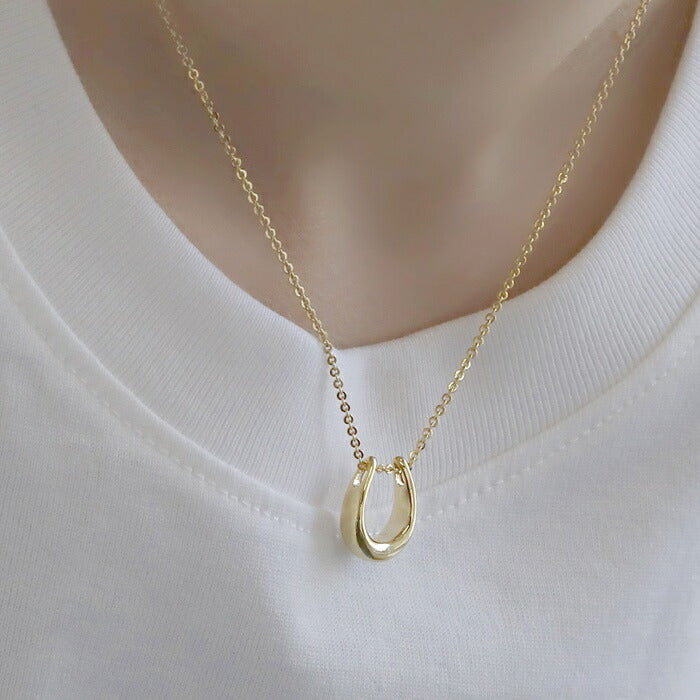 nec-38 ネックレス レディース チェーン チェーンネックレス 馬蹄 ホースシュー シンプル 16k 16kコーティング アクセサリー 大ぶり ロジウムコーティング カジュアル シルバー ゴールド 結婚式 かわいい おしゃれ 大人 上品 フォーマル 冠婚葬祭 オケージョン 凛