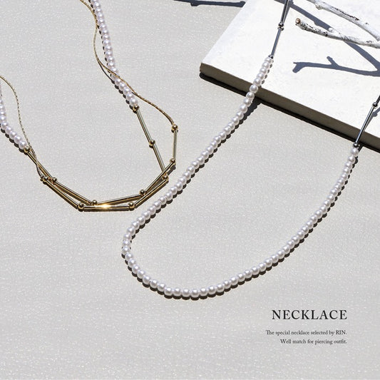 nec-44 ネックレス パールネックレス パール レディース 16k 16kコーティング シンプル ロングネックレス 長め ロジウムコーティング アクセサリー  ゴージャス シルバー ゴールド かわいい おしゃれ フォーマル フェミニン 冠婚葬祭 オケージョン 凛