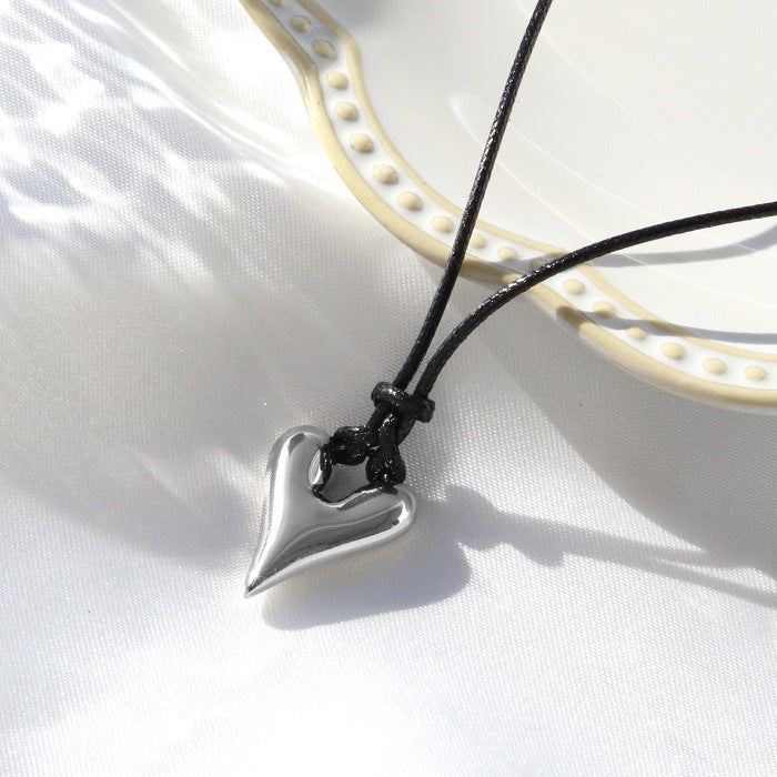 ▲ nec-6 ネックレス 金属アレルギー ロング レザーチェーン 長さ調節可能 チェーン レディース メンズ 18kコーティング シルバー ゴールド シンプル 18k 18金 k18 アクセサリー ジュエリー PUレザー ロジウムコーティング 革紐 ペンダント かわいい おしゃれ