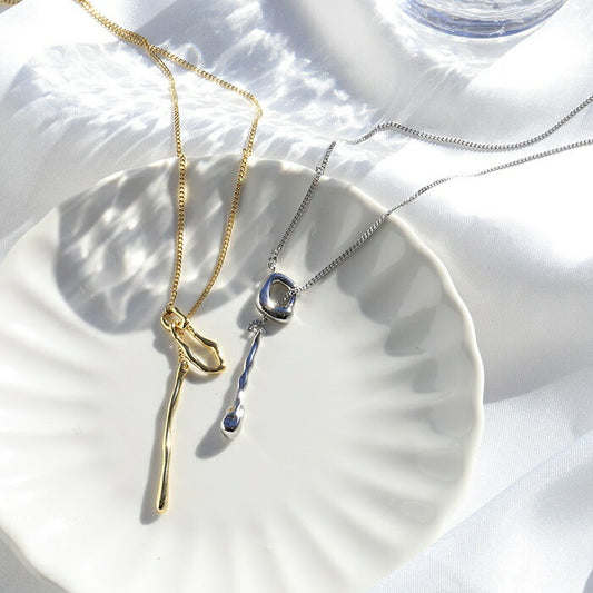 ▲ nec-7 ネックレス ロング 金属アレルギー対応 ラリエットチェーン レディース メンズ シルバー ゴールド シンプル 18k 18金 k18 ティアドロップ しずく キラキラ キヘイチェーン アクセサリー ジュエリー 18kコーティング かわいい おしゃれ 華奢 結婚式