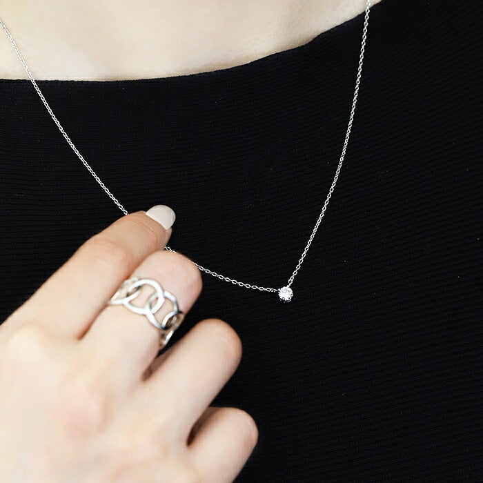 ▲ nec-8 ネックレス 金属アレルギー対応 チェーン レディース メンズ シルバー ゴールド シンプル 18k 18金 k18 ロジウムコーティング キュービックジルコニア ジュエル キラキラ アジャスター カニカン アクセサリー 18kコーティング かわいい おしゃれ 華奢 結婚式 卒業式