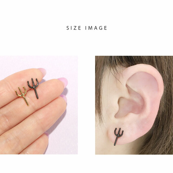 ori-0048 ボディピアス キャッチ 14G 12G 軟骨ピアス かわいい サージカルステンレス デビル フォーク 軟骨ピアス 悪魔 ハロウィン コスプレ トラガス ラブレット 軟骨 ピアス ボディーピアス