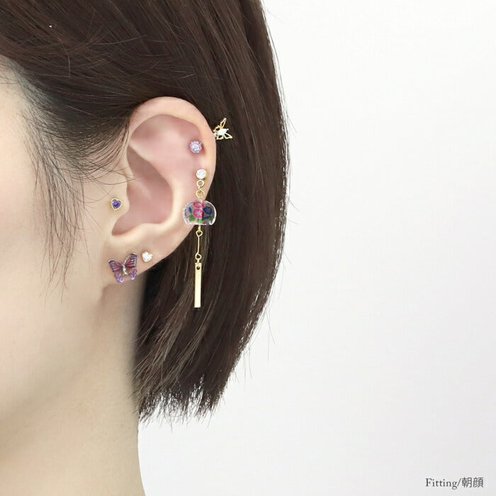ori-0067 軟骨ピアス 14G 16G ボディピアス かわいい キャッチ チャーム サージカルステンレス 金属アレルギー対応 和風 風鈴 金魚 花火 朝顔 夏 ボディーピアス 軟骨用 揺れる ストレートバーベル セカンドピアス メンズ 軟骨 ピアス ボディーピアス