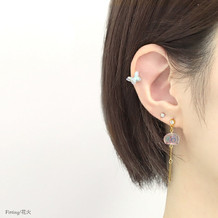ori-0067 軟骨ピアス 14G 16G ボディピアス かわいい キャッチ チャーム サージカルステンレス 金属アレルギー対応 和風 風鈴 金魚 花火 朝顔 夏 ボディーピアス 軟骨用 揺れる ストレートバーベル セカンドピアス メンズ 軟骨 ピアス ボディーピアス