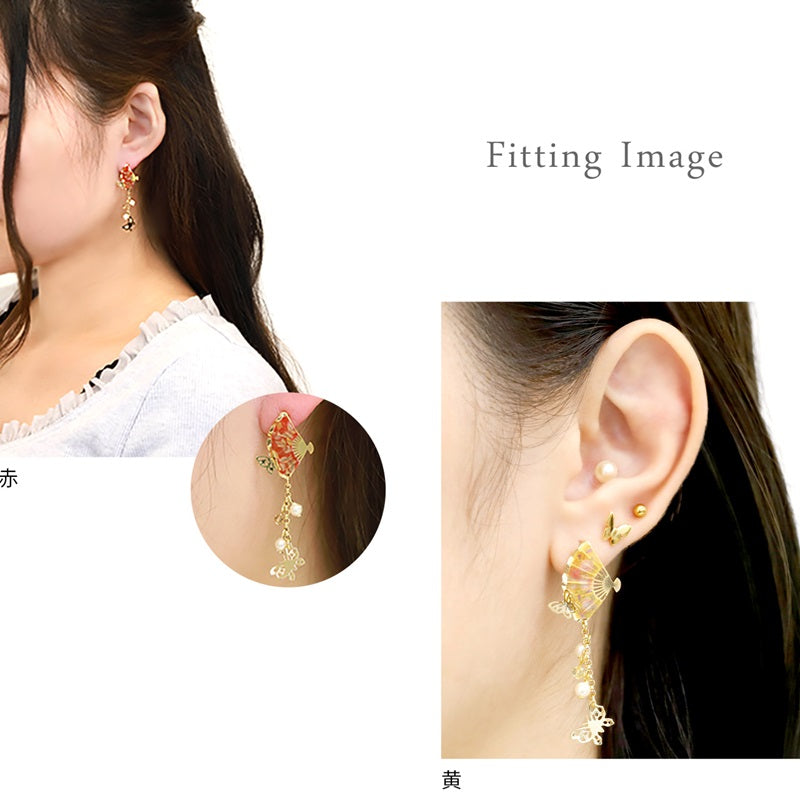ori-92  軟骨ピアス キャッチ 14G 12G 16G 18G ボディピアス 和 和風 扇子 蝶 パール ジュエル 14ゲージ 12ゲージ 16ゲージ 18ゲージ 軟骨 ピアス 片耳用 日本 和柄 刀 かわいい