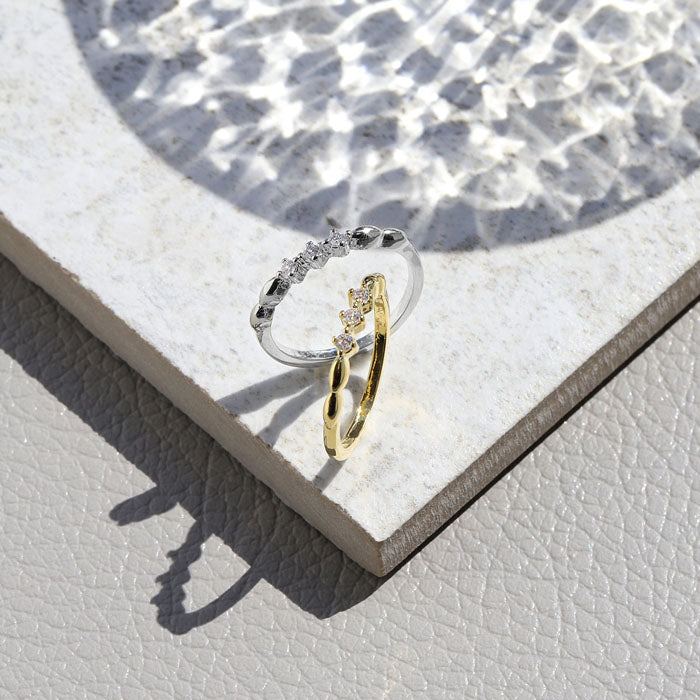 ring-51 リング 指輪 レディース  アクセサリー シルバー ゴールド シンプル 18k 18金 8号 10号 12号 金属アレルギー ジュエル 重ね付け 重ねづけ ファッションリング ゴールドリング シルバーリング キュービックジルコニア ロジウムコーティング 凛
