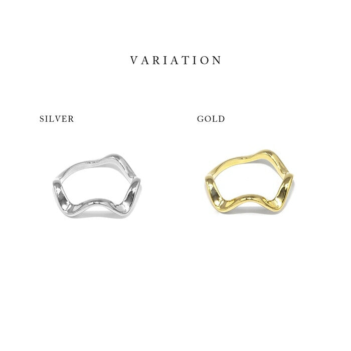 ring-55 ウェーブリング リング シンプルウェーブリング 指輪 レディース アクセサリー シルバー ゴールド シンプル ねじれ ひねり 18k 18金 8号 10号 12号 重ね付け 重ねづけ ファッションリング ゴールドリング シルバーリング カジュアル 凛