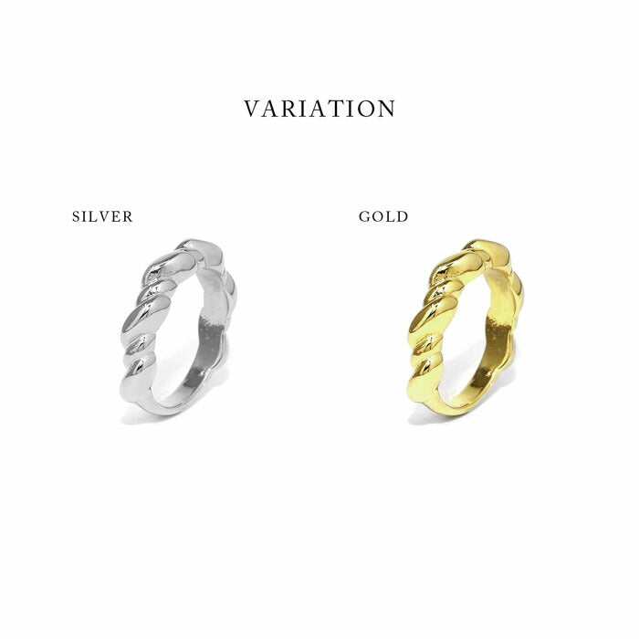 ring-58 リング 指輪 レディース アクセサリー シルバー ゴールド シンプル スパイラル ツイスト ねじれ 18k 18金 8号 10号 12号 重ね付け 重ねづけ ファッションリング ゴールドリング シルバーリング カジュアル ロジウムコーティング 凛
