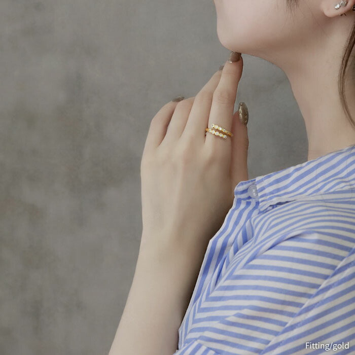 ring-60 リング 指輪 レディース アクセサリー シルバー ゴールド シンプル キュービックジルコニア ジュエル  18k 18金 16mm 17mm 重ね付け 重ねづけ ファッションリング ゴールドリング シルバーリング カジュアル ロジウムコーティング 凛