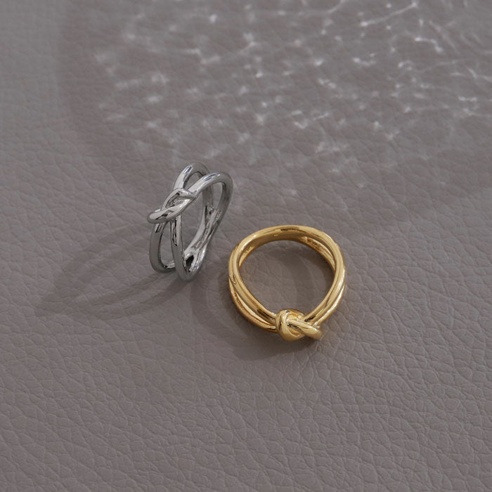ring-62 リング 指輪 レディース アクセサリー シルバー ゴールド シンプル ツイスト ツイストリング ダブルリング ねじれ ひねり 18k 18金 9号 10号 12号 重ね付け 重ねづけ ファッションリング ゴールドリング シルバーリング カジュアル 大人 凛