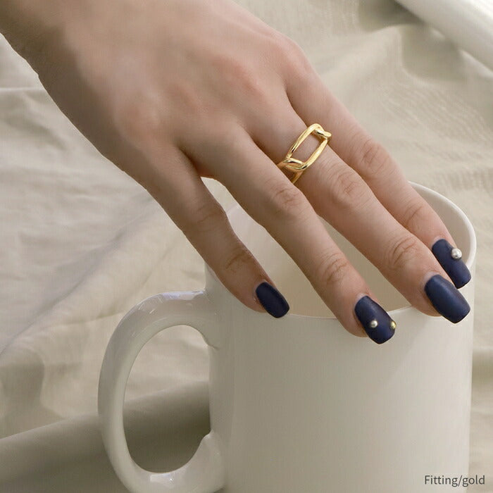 ring-63 リング 指輪 レディース アクセサリー シルバー ゴールド シンプル スクエア スクエアリング 空枠リング 18k 18金 8号 11号 12号 重ね付け 重ねづけ ファッションリング ゴールドリング シルバーリング カジュアル 凛