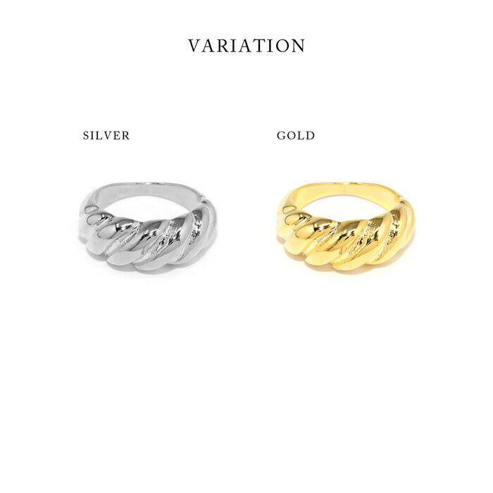 ring-66 リング 指輪 レディース アクセサリー シルバー ゴールド シンプル 9号 10号 12号 15mm 16mm 18k 18金 18kコーティング 重ね付け 重ねづけ ファッションリング ゴールドリング シルバーリング ねじれ ウェーブ 太め カジュアル 凛