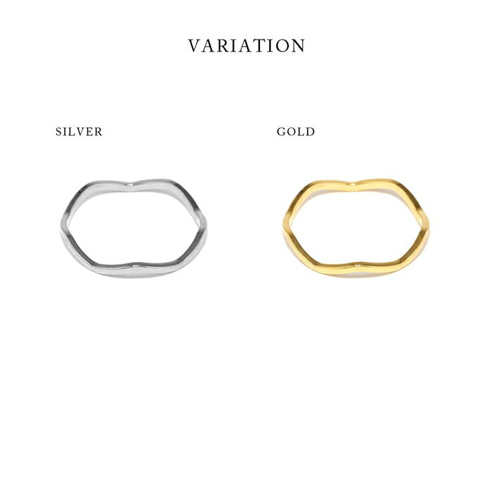 ring-68 リング ウェーブリング シンプルウェーブリング 指輪 レディース アクセサリー シルバー ゴールド シンプル 低アレルギー 18k 18金 5号 7号 13号 ファッションリング ゴールドリング シルバーリング 細い 高見え 高みえ 凛
