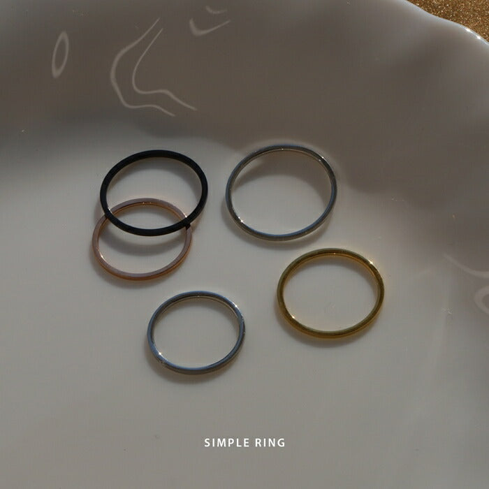 ring-71 リング 指輪 レディース メンズ サージカルステンレス 9号 11号 12号 14号 16号 19号 金属アレルギー シルバー  ゴールド ピンクゴールド ブラック シンプル ファッションリング ゴールドリング シルバーリング 細い アクセサリー 凛