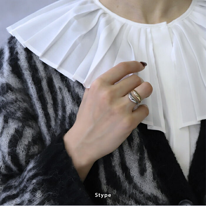 ring-79 リング 指輪 ダブルラインリング レディース アクセサリー バイカラー コンビカラー ミックスカラー シルバー ゴールド シンプル 10号 ファッションリング ゴールドリング シルバーリング 高見え 高みえ 太め かわいい 可愛い 凛