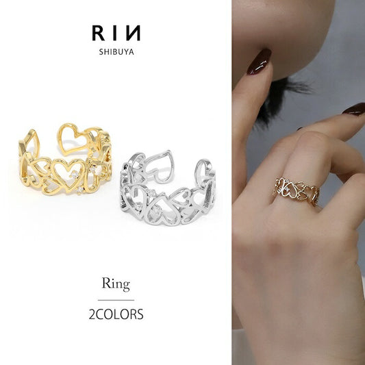 ring-82 リング 指輪 レディース アクセサリー 金属アレルギー ハート シルバー ゴールド シンプル 12号 ファッションリング 16k ロジウムコーティング ゴールドリング シルバーリング 高見え 高みえ プチプラ キュービックジルコニア 凛