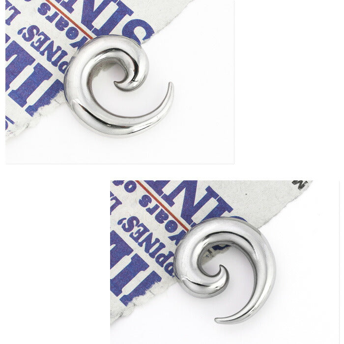 【全品送料無料】 ボディピアス 軟骨ピアス 0G サージカルステンレス 金属アレルギー対応 うずまき フック 変形 個性的 ユニーク シルバー スタイリッシュ ラージゲージ セカンドピアス メンズ 軟骨用 軟骨 ピアス ボディーピアス