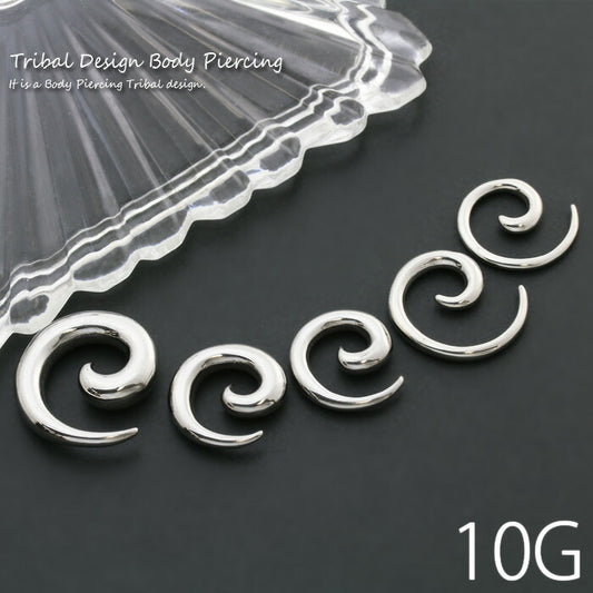 【全品送料無料】 ボディピアス 軟骨ピアス 0G サージカルステンレス 金属アレルギー対応 うずまき フック 変形 個性的 ユニーク シルバー スタイリッシュ ラージゲージ セカンドピアス メンズ 軟骨用 軟骨 ピアス ボディーピアス