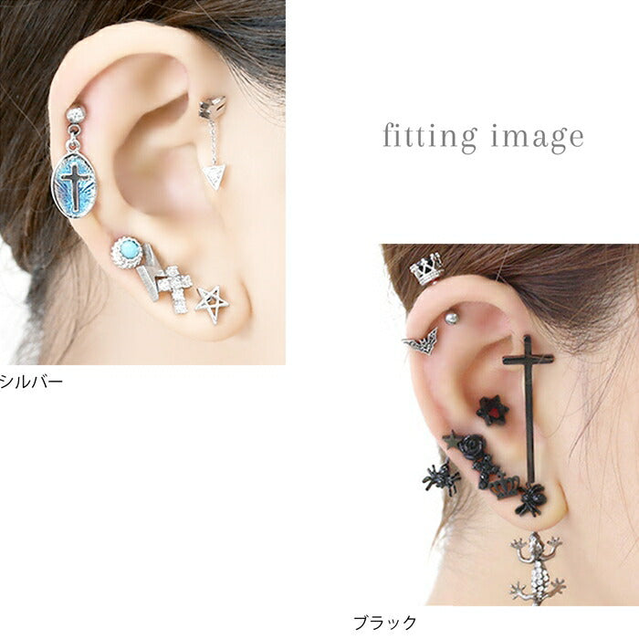 s2f-33-42-c ボディピアス キャッチ 18G 16G 14G 12G 軟骨ピアス かわいい 十字架 クロス ジュエル キラキラ パーツ カスタマイズ ボディ ボディピ 黒 ブラック ゴールド ピンク おしゃれ アクセサリー 軟骨 ピアス 凛