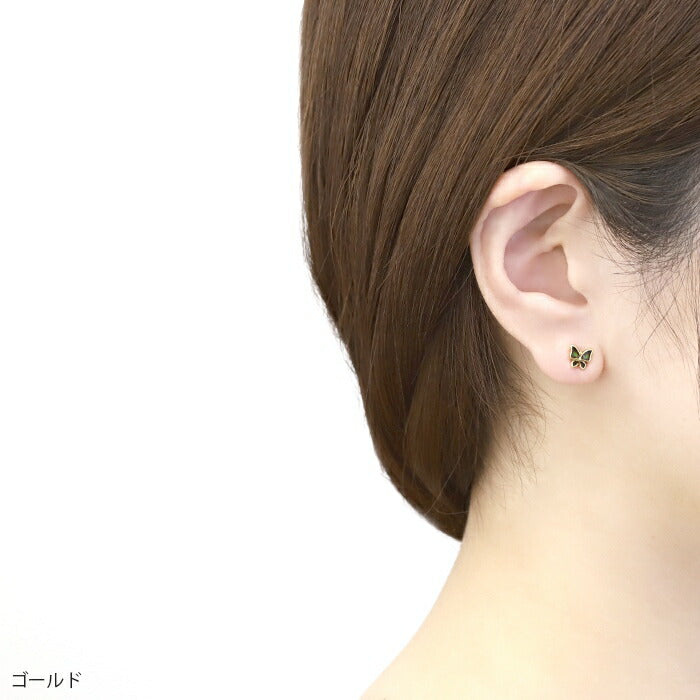 ▲s2f-33-92-2 ピアス 金属アレルギー 蝶々 サージルステンレス レディース シンプル シルバー ゴールド セカンドピアス ステンレスピアス つけっぱなしピアス 色変化 おしゃれ かわいい 上品 きれいめ 耳たぶ 【両耳用・2個売り】