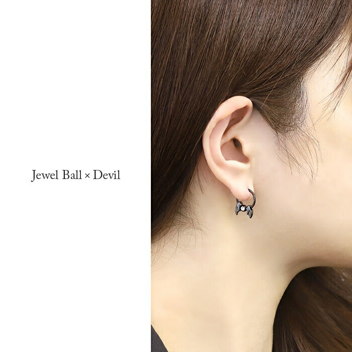 set-ch-124-276-18g ボディピアス 16G 14G 18G 軟骨ピアス サージカルステンレス 金属アレルギー対応 エンジェル デビル シルバー ゴールド ピンクゴールド ブラック ジュエル セグメントクリッカー ピアス ワンタッチビーズリング オービタル ヘリックス 耳たぶ 耳 片耳用 【セット】