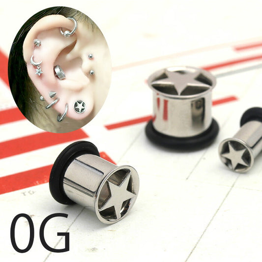 【全品送料無料】 ボディピアス 軟骨ピアス 0G ラージゲージ スターシングルフレアアイレット シルバー 星 ボディーピアス ボディピ ピアス BP
