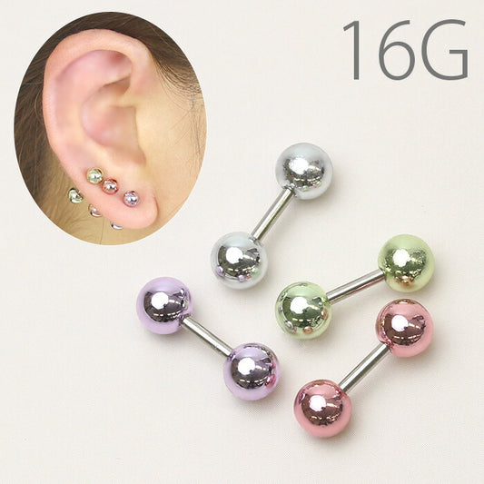 【全品送料無料】 軟骨ピアス 16G ボディピアス かわいい キャッチ 舌ピアス サージカルステンレス 金属アレルギー対応  プラスチック カラーピアス ダブルフェイス ストレートバーベル プラスチック ボディ ピアス ボディピ おしゃれ メンズ 舌ピ ボディーピアス