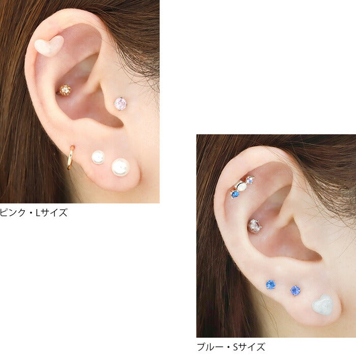 【全品送料無料】 軟骨ピアス 16G ボディピアス かわいい パステル サージカルステンレス 金属アレルギー対応 ハート カラフル マーブル 軟骨 ピアス ボディーピアス なんこつぴあす ピアス Pierce レディース 片耳用