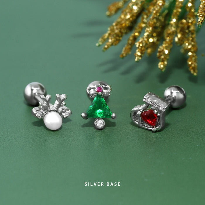 t1141-95 ボディピアス 16G 軟骨ピアス つけっぱなし サージカルステンレス 金属アレルギー対応 クリスマス かわいい レディース メンズ ファーストピアス セカンドピアス  ジュエル おしゃれ ストレートバーベル 軟骨 ピアス ボディーピアス 片耳用