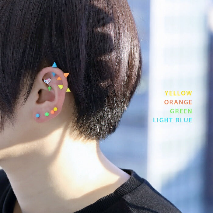 t1141-98 ボディピアス キャッチ 軟骨ピアス 金属アレルギー ボール ボールキャッチ 16G 18G アクリル ヘリックスピアス つけっぱなし ホワイト イエロー オレンジ ピンク レッド グリーン ライトブルー ブルー パープル ブラック 軟骨 軟骨用 片耳用