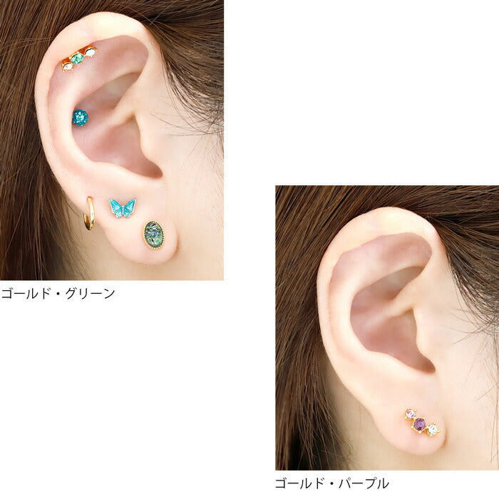 【全品送料無料】 軟骨ピアス 16G ボディピアス かわいい キャッチ チャーム サージカルステンレス 金属アレルギー対応 ジュエル ビジュー 軟骨用  ストレートバーベル ボディピ  軟骨 ピアス ボディーピアス